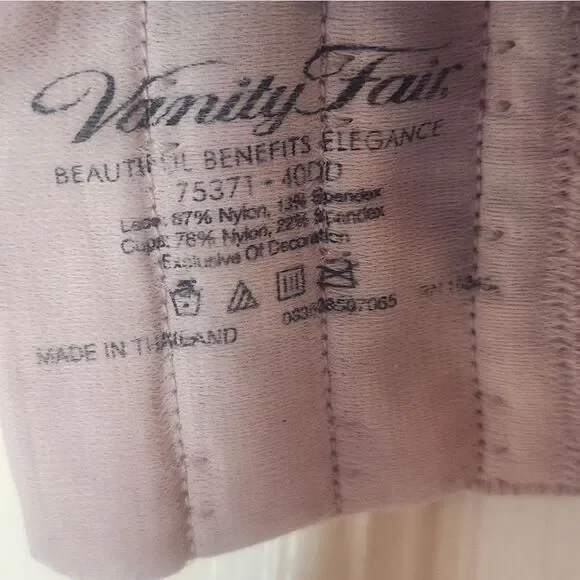 Vanity Fair 40DD Full Figure Underwire Padded Lace Smoothing Bra - Picture 2 of 11